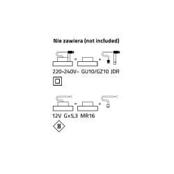 Ozzo oczko sufitowe VITA L 112-BL/G okrągłe czarno-złote