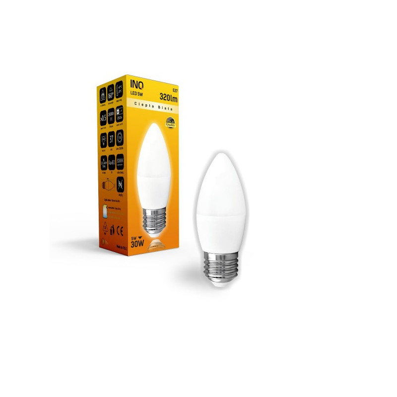 Lampa led B35 E27 5W świeczka 320lm 3000K INQ