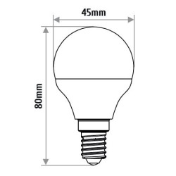 Lampa led P45 E14 3W kulka 250lm 3000K INQ