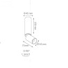 Sufitowa Roy 8W 3000K 502lm RA90 tuba 225mm łamana biało-czarna 3503