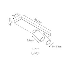 Sufitowa Roy 11W*2 3000K 1382lm RA90 tuba biało-czarna 3505