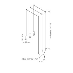 Lampa wisząca Lena 3 wisząca czarna 3533