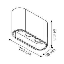 Sufitowa Zara 7W 3000K 404lm RA90 n/t biała H6,4cm 3538