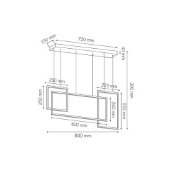 Lampa wisząca Carla 55W wisząca biała 3-elementy 3583 