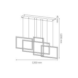 Lampa wisząca Carla 80W wisząca biała 4-elementy 3585 