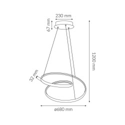 Lampa wisząca Zoe 50W wisząca czarna 3597