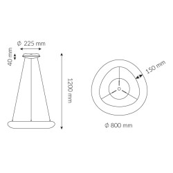 Lampa wisząca Rico 84W 3000K 5880lm fi80cm wisząca biała okrągła 3567 