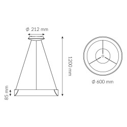 Lampa wisząca Emily 42W 3000K 2520lm wisząca czarna 3575