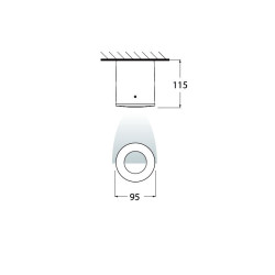 Kinkiet FRANCA 90 czarny Y GU10 LED 3,5W 4000K