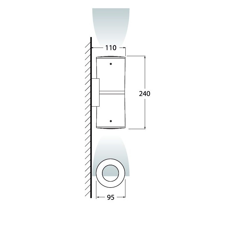 Kinkiet FRANCA 90-2L czarny Y GU10 LED 2x3,5W 4000K