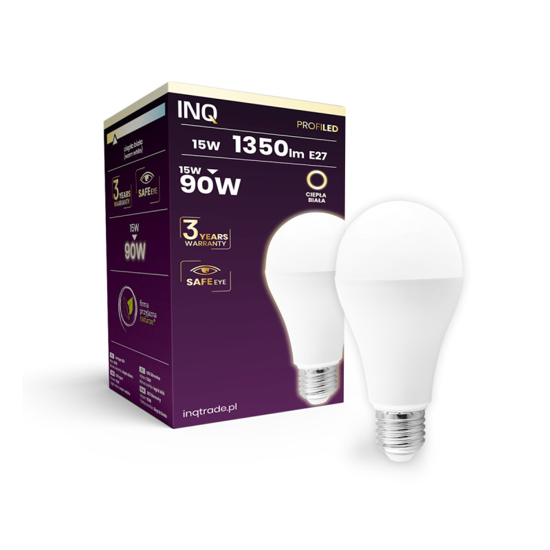 Lampa led A65Y E27 PROFI 15W bulb 1350lm 3000K INQ