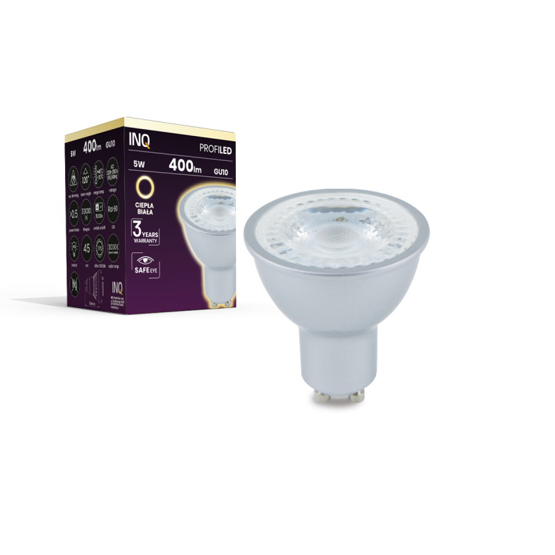 Lampa led GU10 5W 3000K 400lm INQ