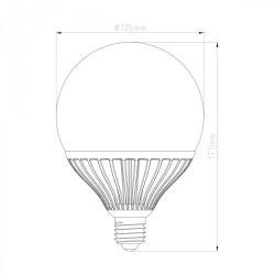 Lampa led deco E27 glob G125 35W 3500lm 3000K ceramika INQ