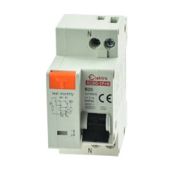 Wyłącznik różnicowoprądowy z członem nadprądowym 2P AC B 20A 30mA RCBO 