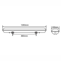 Oprawa OLGA IP65 pod led 2x1200mm zasilana dwustronnie klosz mleczny 