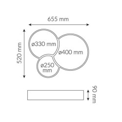 Plafon, lampa sufitowa Dots 64W 3000K 3840lm plafon czarny 3675