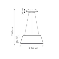 Lampa wisząca Eve 40W 3000K 2400lm fi45cm wisząca czarna 3682 