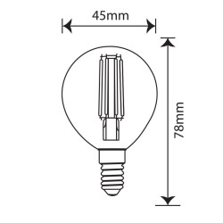 Filament led G45 kulka E14 6W 600lm 4000K INQ