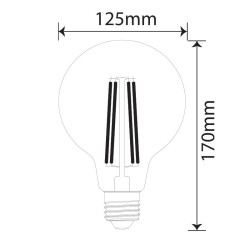 Filament led G125 glob E27 8W 780lm 2700K GOLD INQ