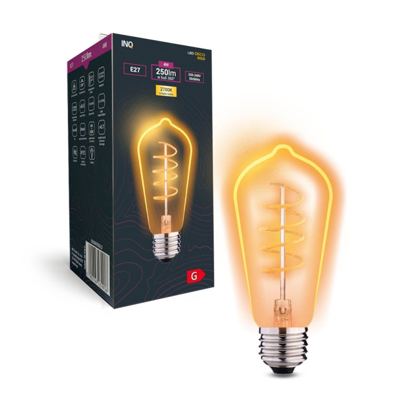 Filament LED  GOLD  ST64 E27  4W 250lm 2700K