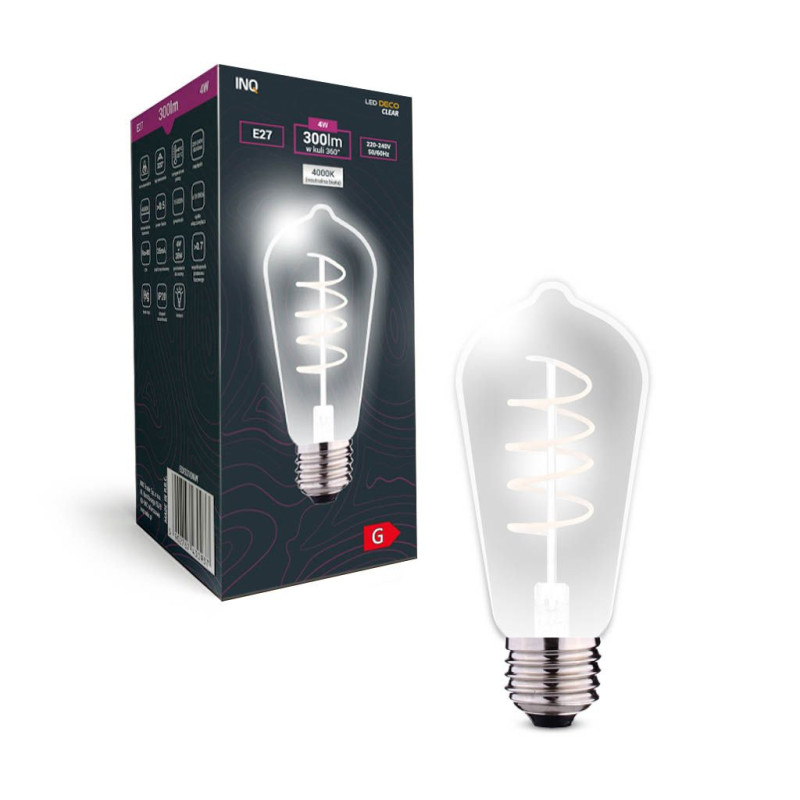 Filament LED  ST64 E27  4W 300lm 4000K