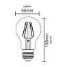 Filament LED A60 bulb E27 6W 806lm 4000K