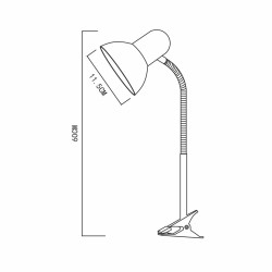 Lampka E27 Nika z klipsem biała LS005