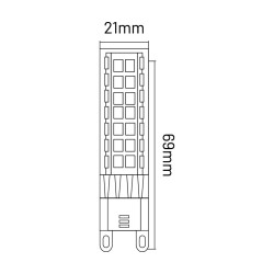 Lampa LED G9 900lm 3000K 8W INQ