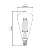 Filament LED GOLD ST48 E14 5W 580lm 2700K INQ