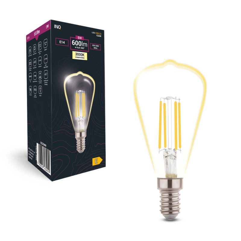 Filament LED ST48 E14 5W 600lm 3000K