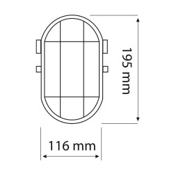 Oprawa kanałowa OVAL-27B 1xE27 czarna IP65 