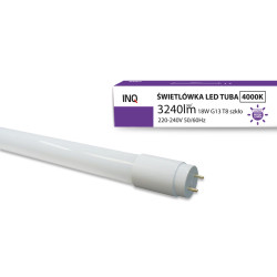 LED TUBA ULTRA HighLumen 120cm 18W 3240lm 4000K T8 szkło INQ