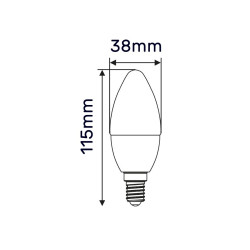 LED C37 E14 9W świeca 820lm 4000K INQ