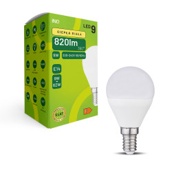 LED G45 E14 9W kulka 820lm...