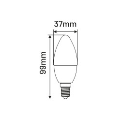 LED C37 E14 6W świeca 510km 6500K INQ
