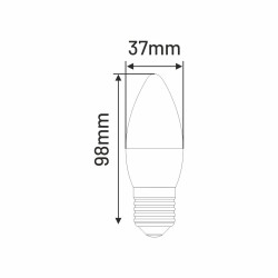 LED C37 E27 6W świeca 510lm 4000K INQ