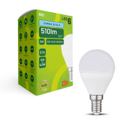 LED G45 E14 6W kulka 510lm...