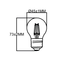 Filament LED GOLD E27 2W 220lm 2700K G45 kulka