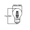 Filament LED GOLD E27 2W 220lm 2700K G45 kulka