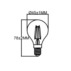 Filament LED E14 5,5W 806lm 6500K G45 kulka
