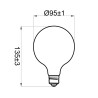 LED E27  G95  8W 960lm 3000K Milky