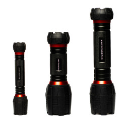 Latarka led 150 ZOOM PRO 3W, 300lm, 2xAA(R6), 3 tryby świecenia, stroboskop, zoom, COB led, IP44, zasięg 50m Nilsen Camp