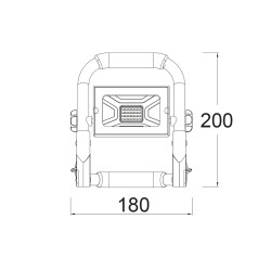 Naświetlacz led RINO 20W 1600lm 4000K stojak czarny