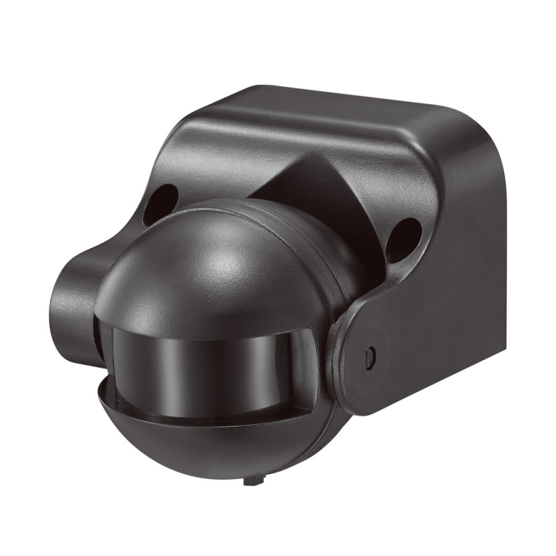 Czujnik ruchu PIR 180stopni IP44 1200W czarny, montaż 1,8m-2,5m