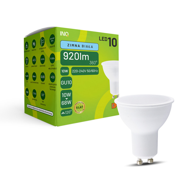 LED MR16 GU10 10W 920lm 6500K INQ