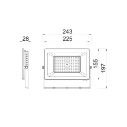 Naświetlacz led RINO2 100W 9000lm 4000K czarny
