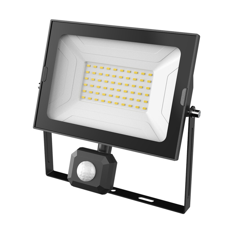Naświetlacz led RINO 50W 4500lm 4000K z czujką ruchu PIR czarny