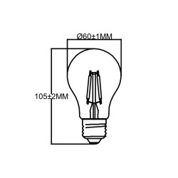 Filament LED A60 bulb E27 10W 1300lm 6500K INQ