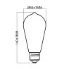 Filament LED milky ST64 E27 12W 1620lm 3000K INQ