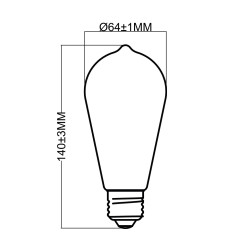 Filament LED milky ST64 E27 12W 1620lm 4000K INQ
